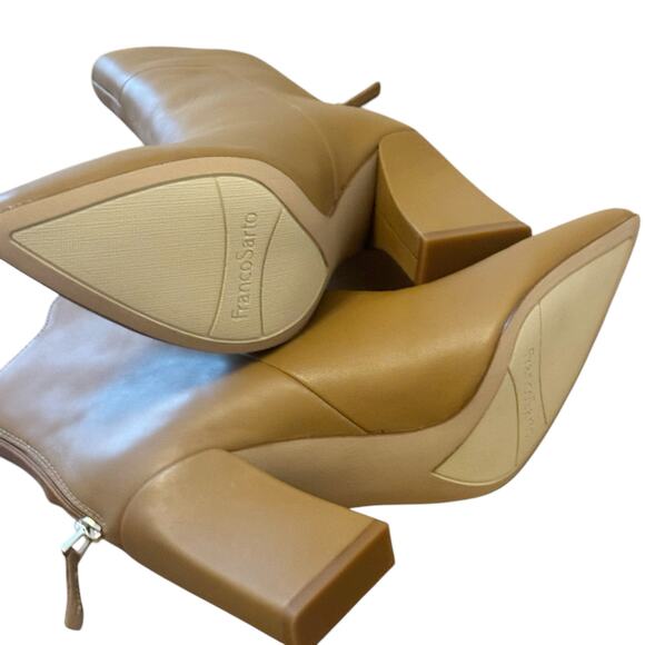 Franco Sarto Leather Venture Bootie Pointed Toe Beige Size 6.5M NWOB - Picture 5 of 10